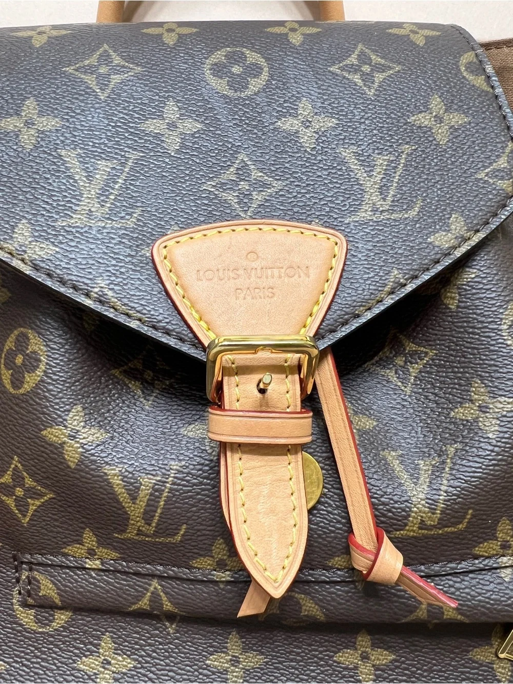 Louis Vuitton Monogram Canvas Backpack in Brown and Vachetta